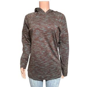 Pulp hoodie raglan tee two tone  long sleeve brown pullover Shirt M